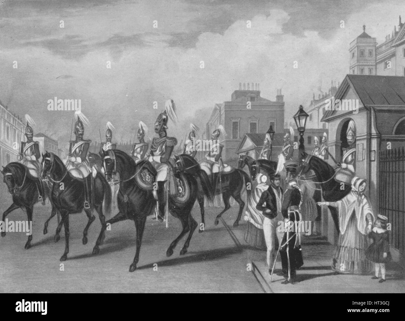 "Seconda vita delle guardie Relieving guardia', 1844 (1909). Artista: James William Giles. Foto Stock