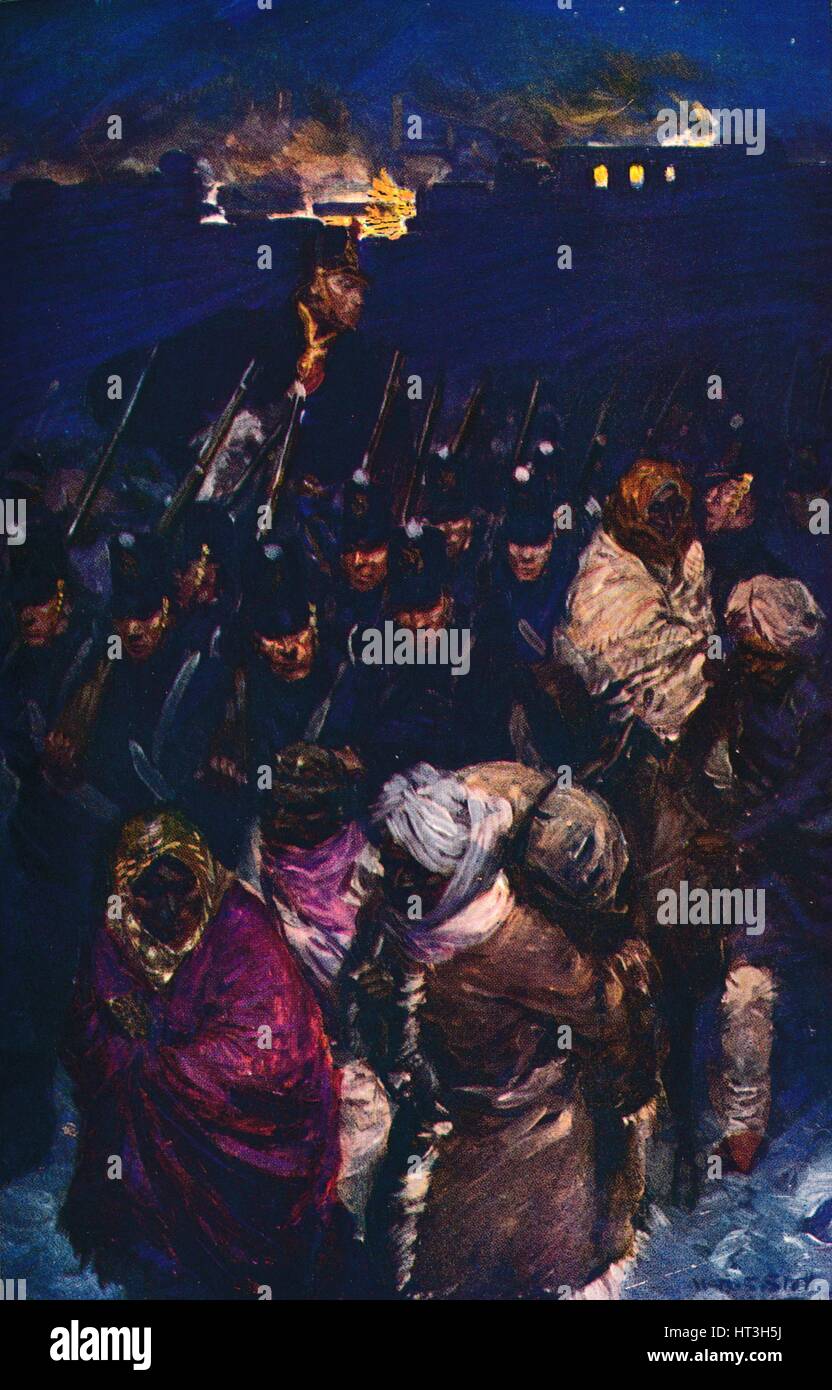 "Ritiro dell esercito britannico da Kabul', C1912. Artista: sconosciuto. Foto Stock