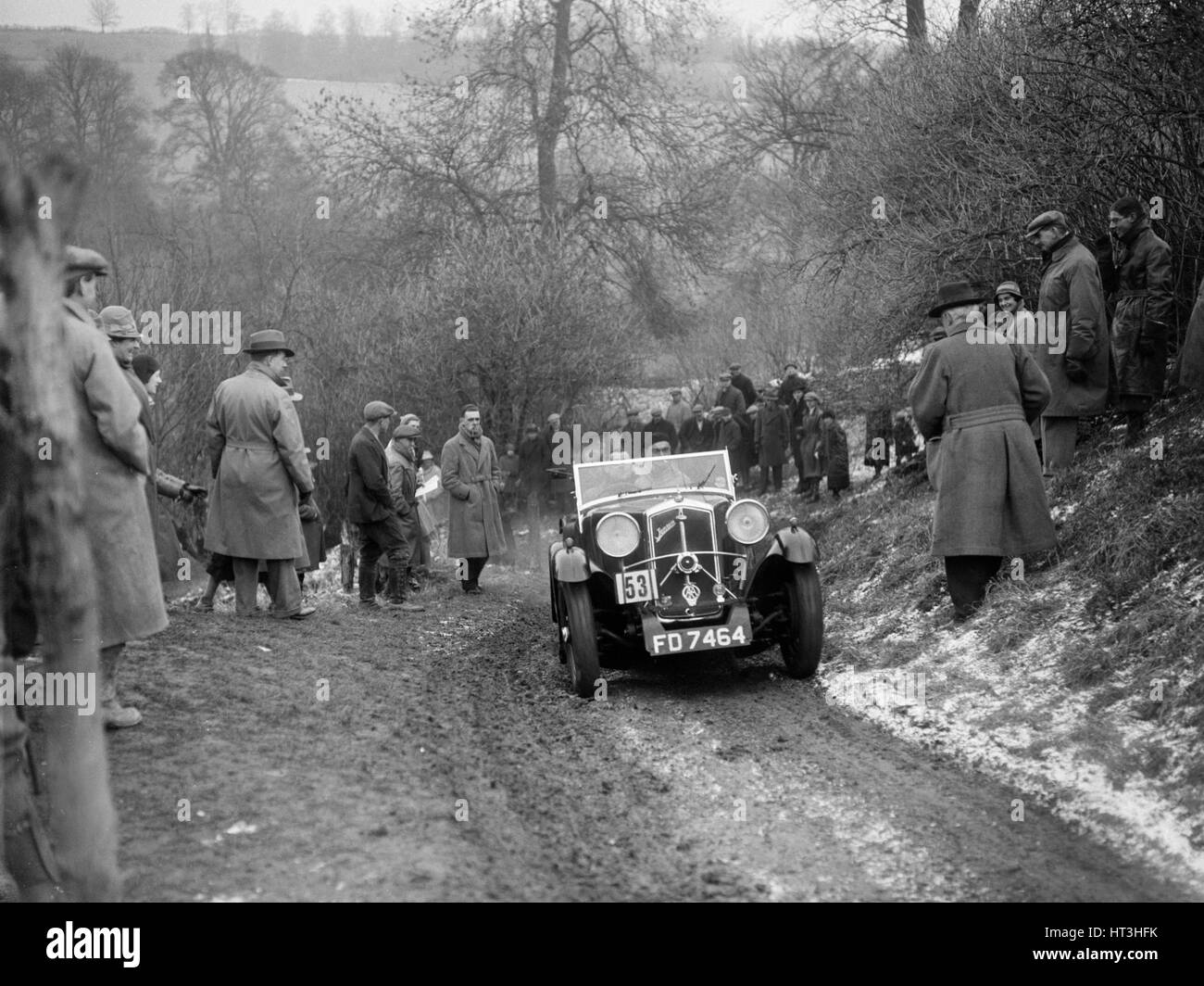 Wolseley Jensen Hornet offerte di TK Crawford al Sunbac Colmore Trial, Gloucestershire, 1933. Artista: Bill Brunell. Foto Stock