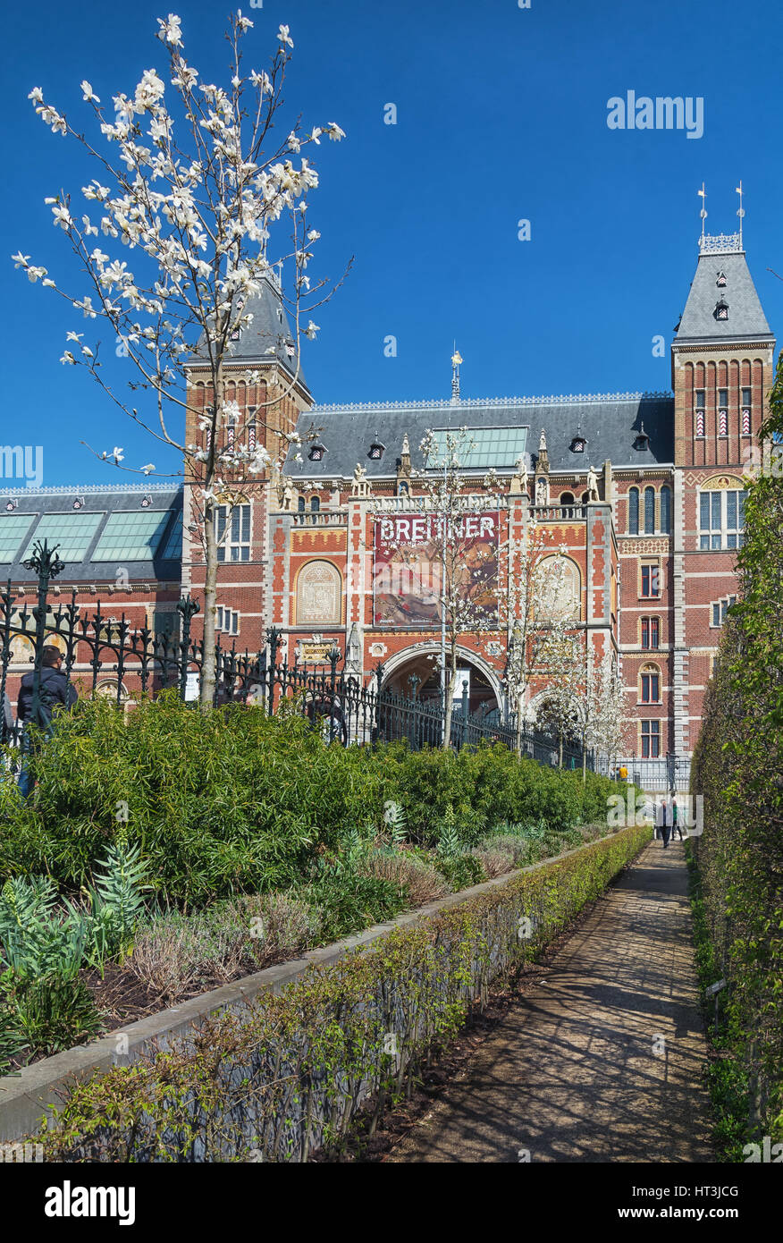 Amsterdam, Paesi Bassi, 10 Aprile 2016: la parte posteriore del Rijksmuseum di Amsterdam. Foto Stock
