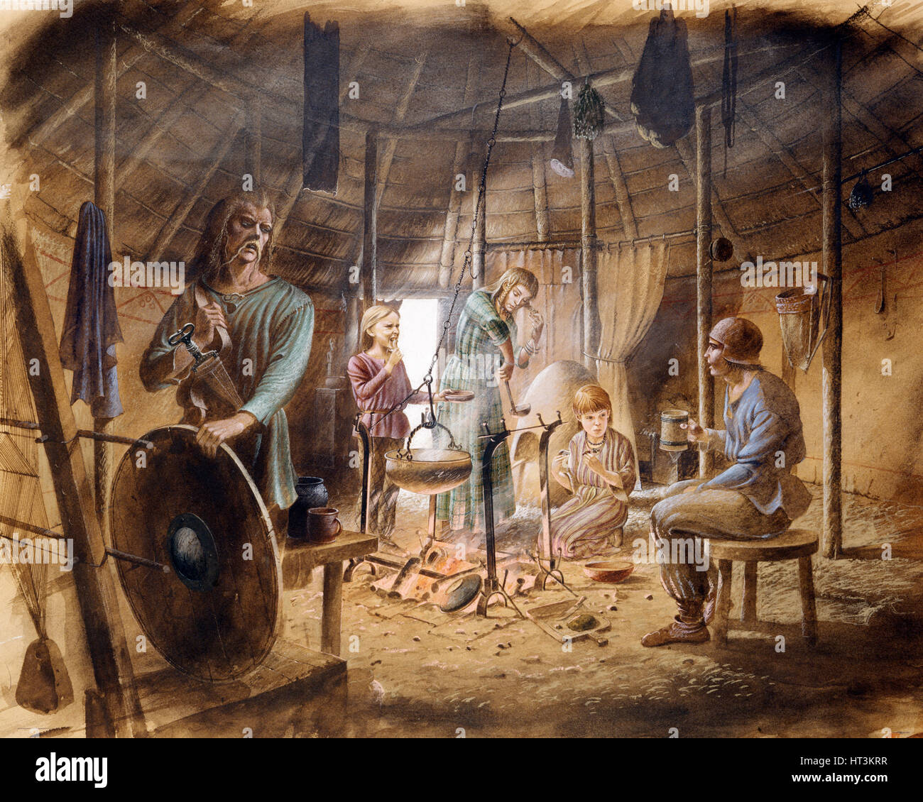 All'interno di un ferro da stiro a casa di età, c5secolo A.C. (c1990-2010). Artista: Paolo Birkbeck. Foto Stock