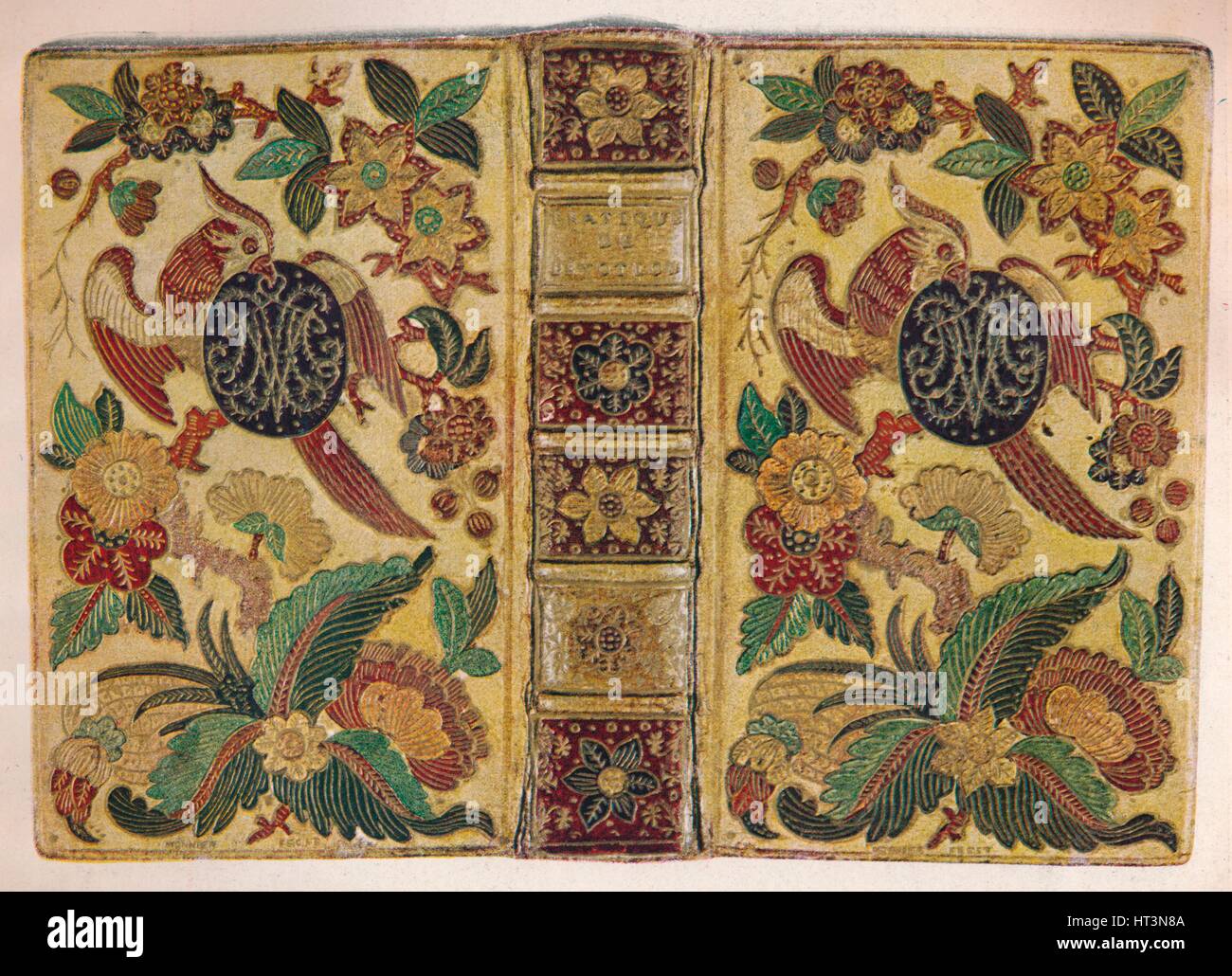 'Mosaico vincolante firmato da Le Monnier e recanti il monogramma di Maria Josepha di Sassonia', C1750 (19 Artista: Le Monnier. Foto Stock