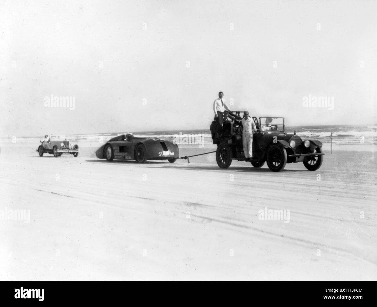 Sunbeam 1000hp record di velocità su terra tentativo di Daytona 1927 Artista: sconosciuto. Foto Stock