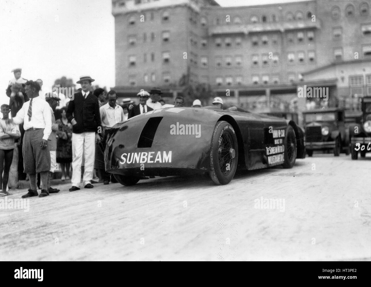 Sunbeam 1000hp record di velocità su terra tentativo di Daytona 1927 Artista: sconosciuto. Foto Stock