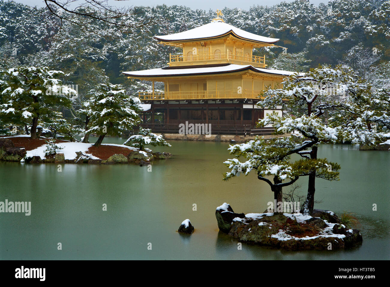 Kinkaku-ji, o Golden Pavillion, Kyoto in Giappone. Tempio buddista risalente al 1397 Foto Stock