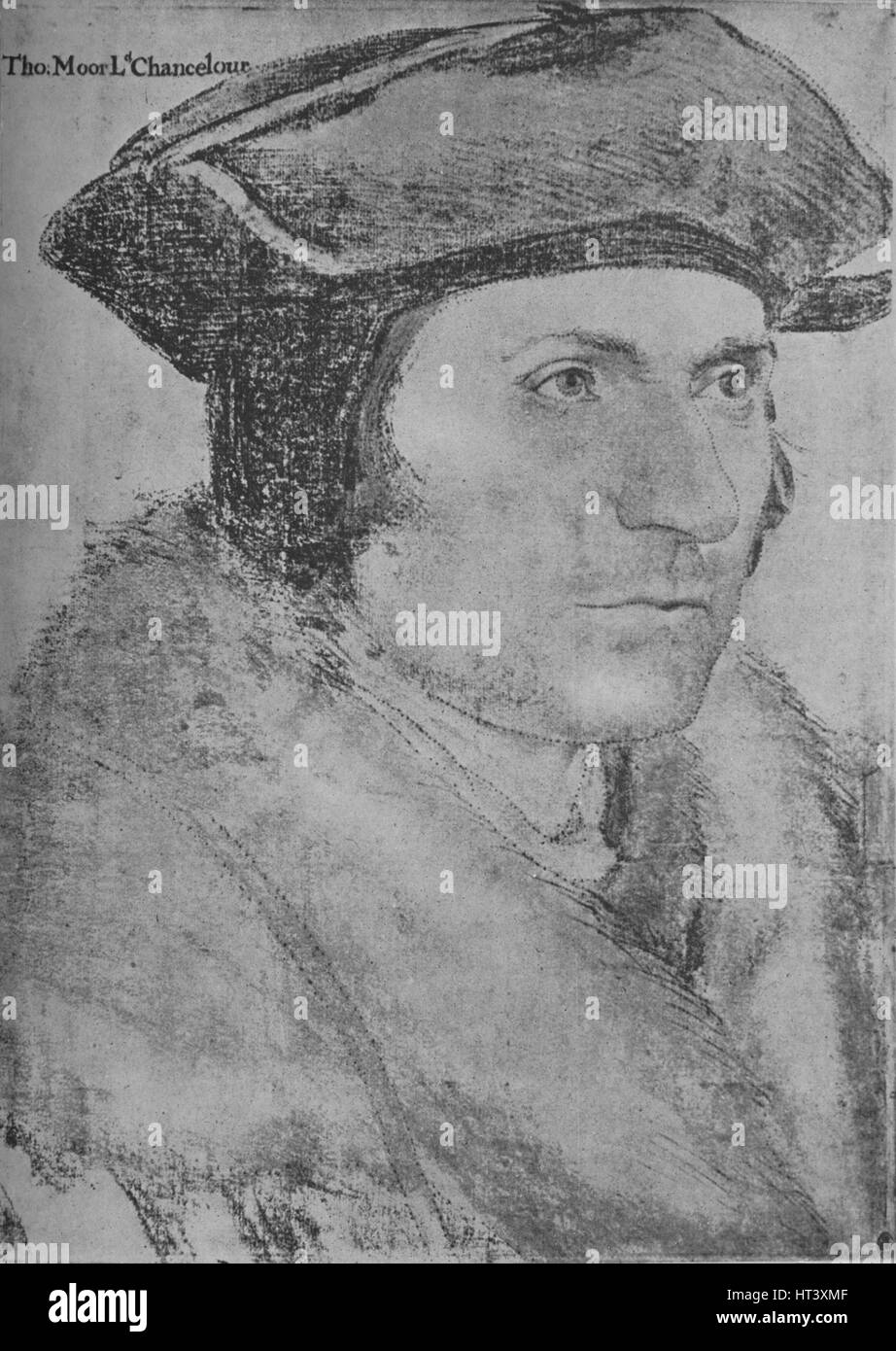 'Sir Thomas More", 1526-1527 (1945). Artista: Hans Holbein il Giovane. Foto Stock