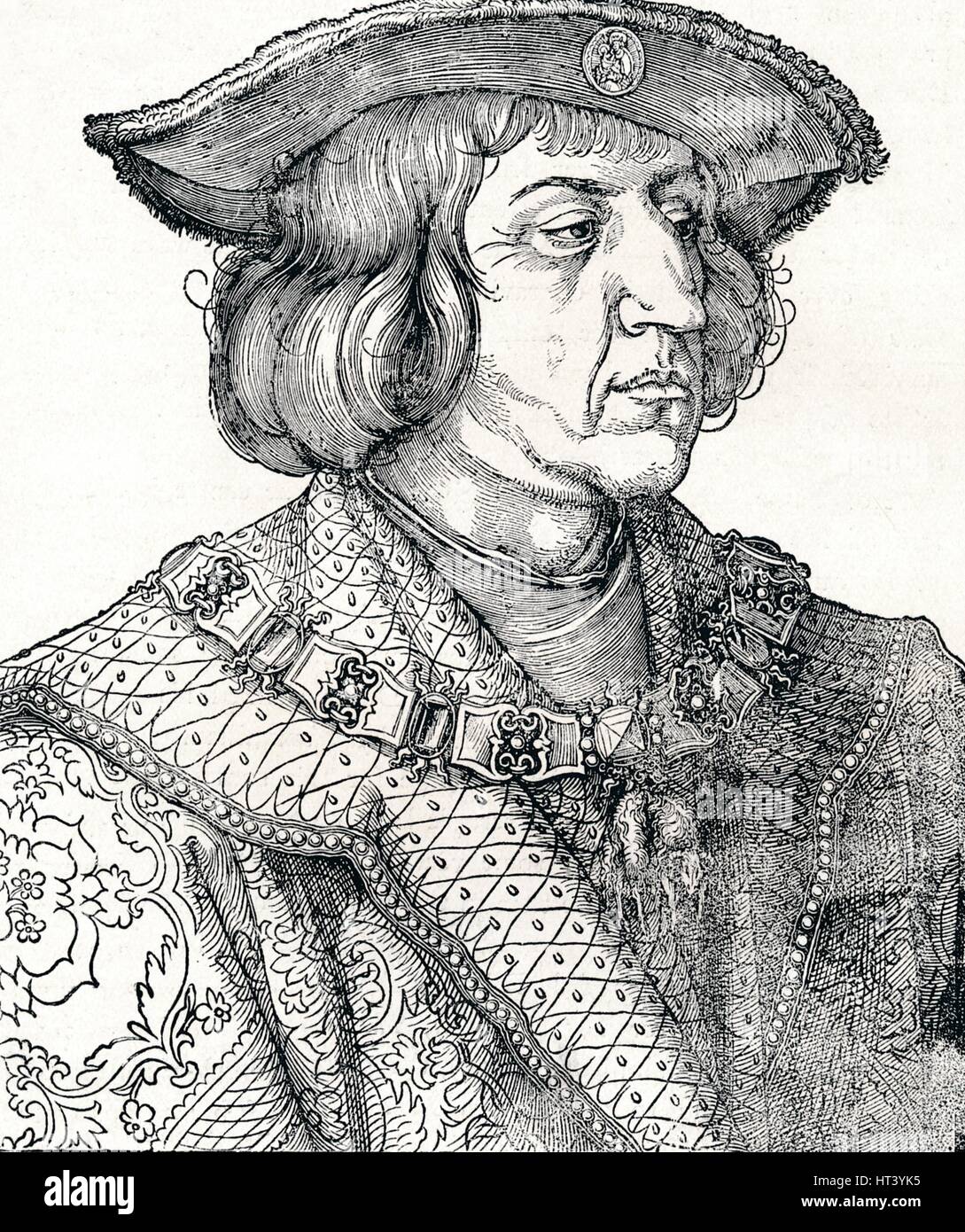 "Ritratto dell'imperatore Massimiliano I", 1511, (1906). Artista: Albrecht Dürer. Foto Stock