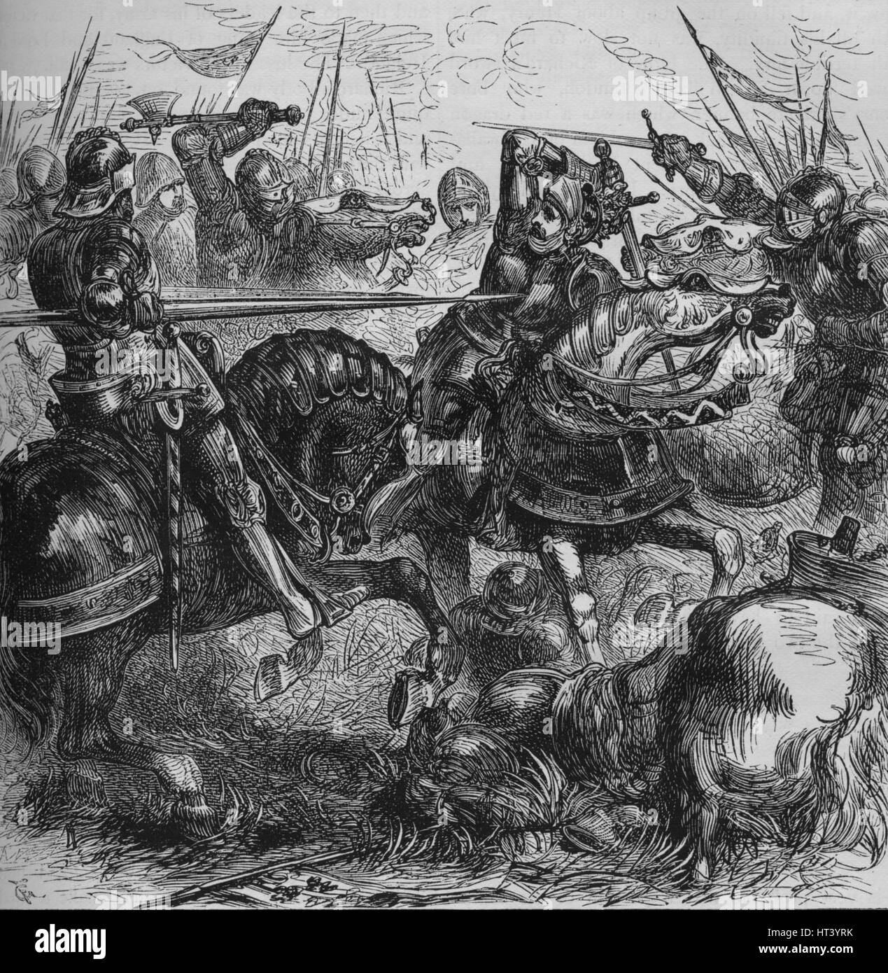 "Richard III a Bosworth', 22 agosto 1485 (c1880). Artista: sconosciuto. Foto Stock