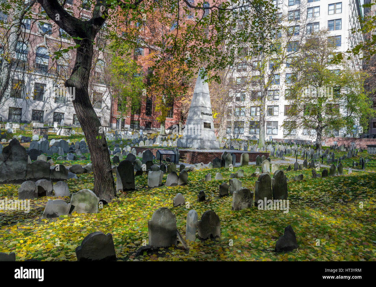 Il granaio di seppellire il cimitero di massa - Boston, Massachusetts, STATI UNITI D'AMERICA Foto Stock