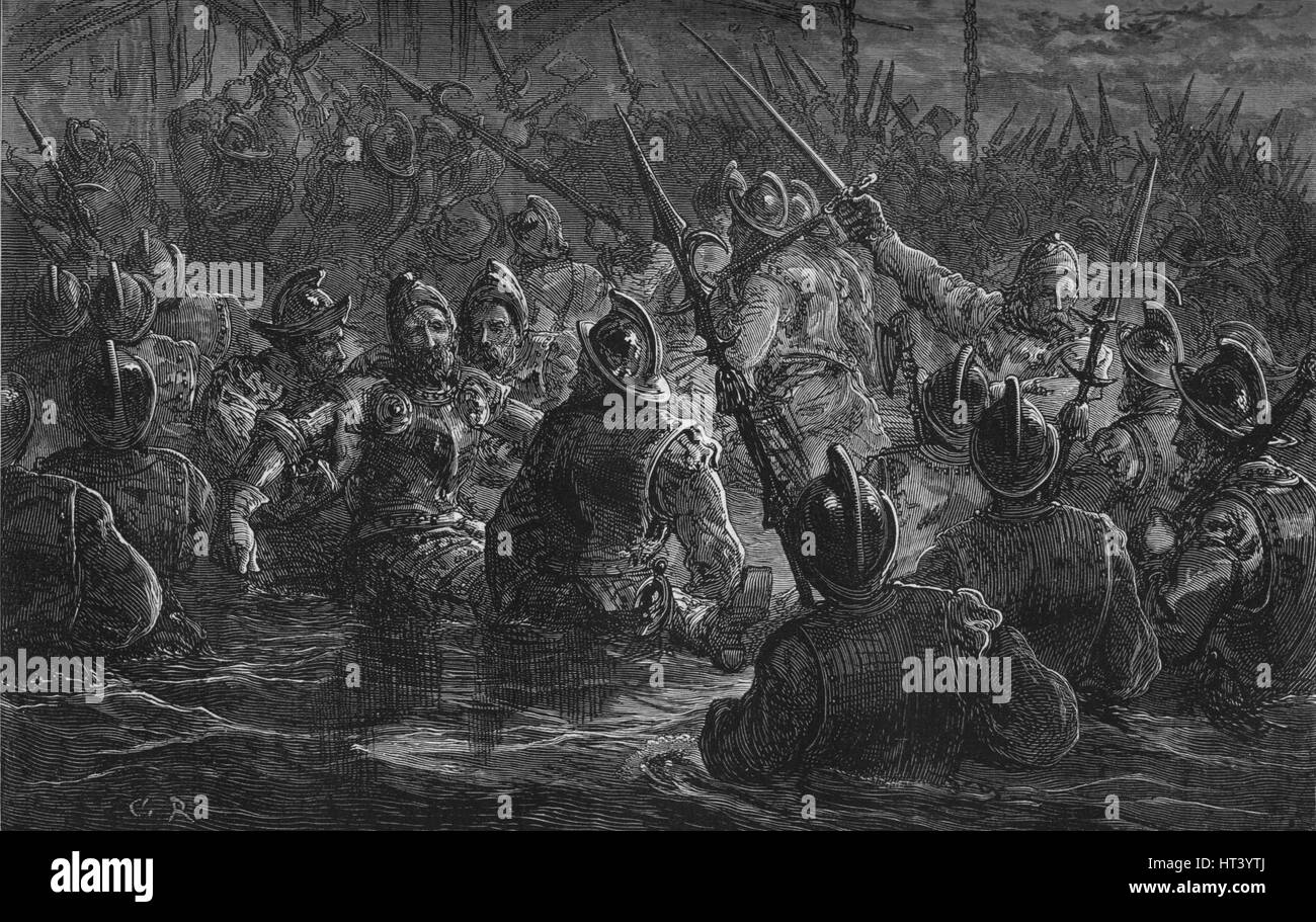 "Attacco a Porto Rico', 1797 (c1880). Artista: sconosciuto. Foto Stock