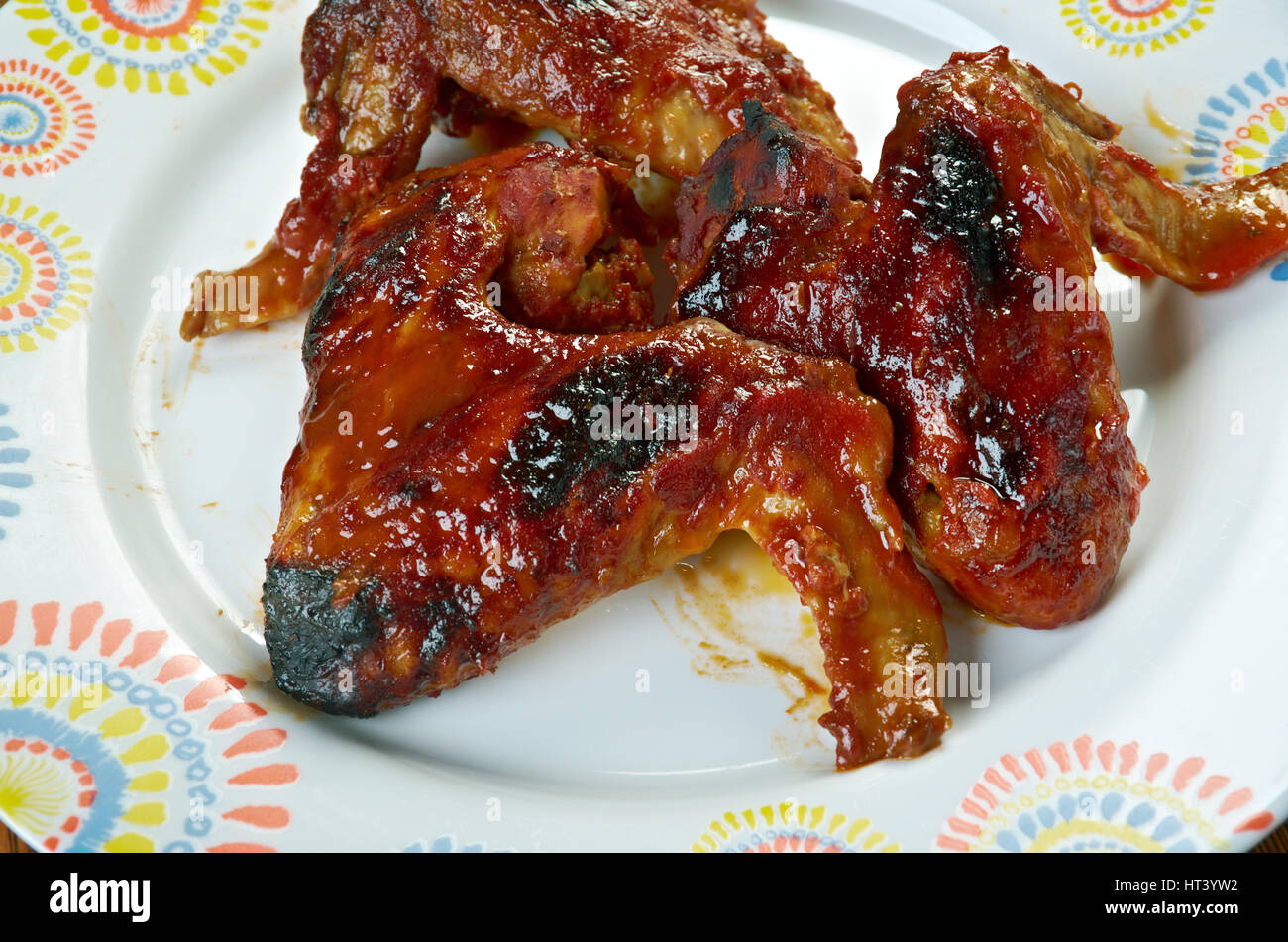 De alitas de pollo picantes - Italiano le ali di pollo in salsa Foto Stock