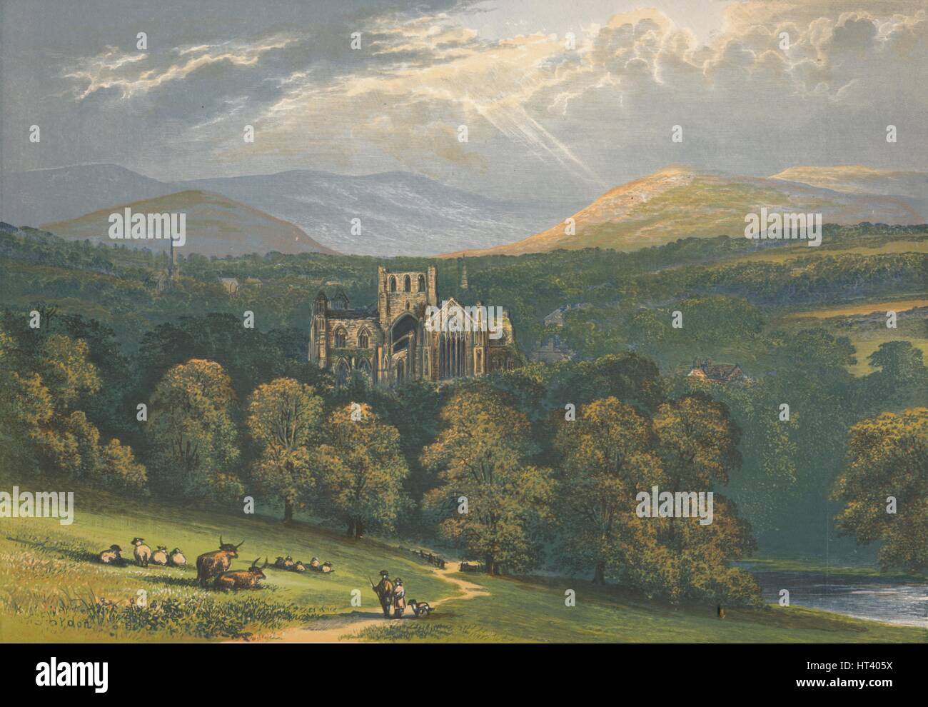 'Melrose Abbey', 1882, (1897). Artista: Alexander Francesco Lydon. Foto Stock