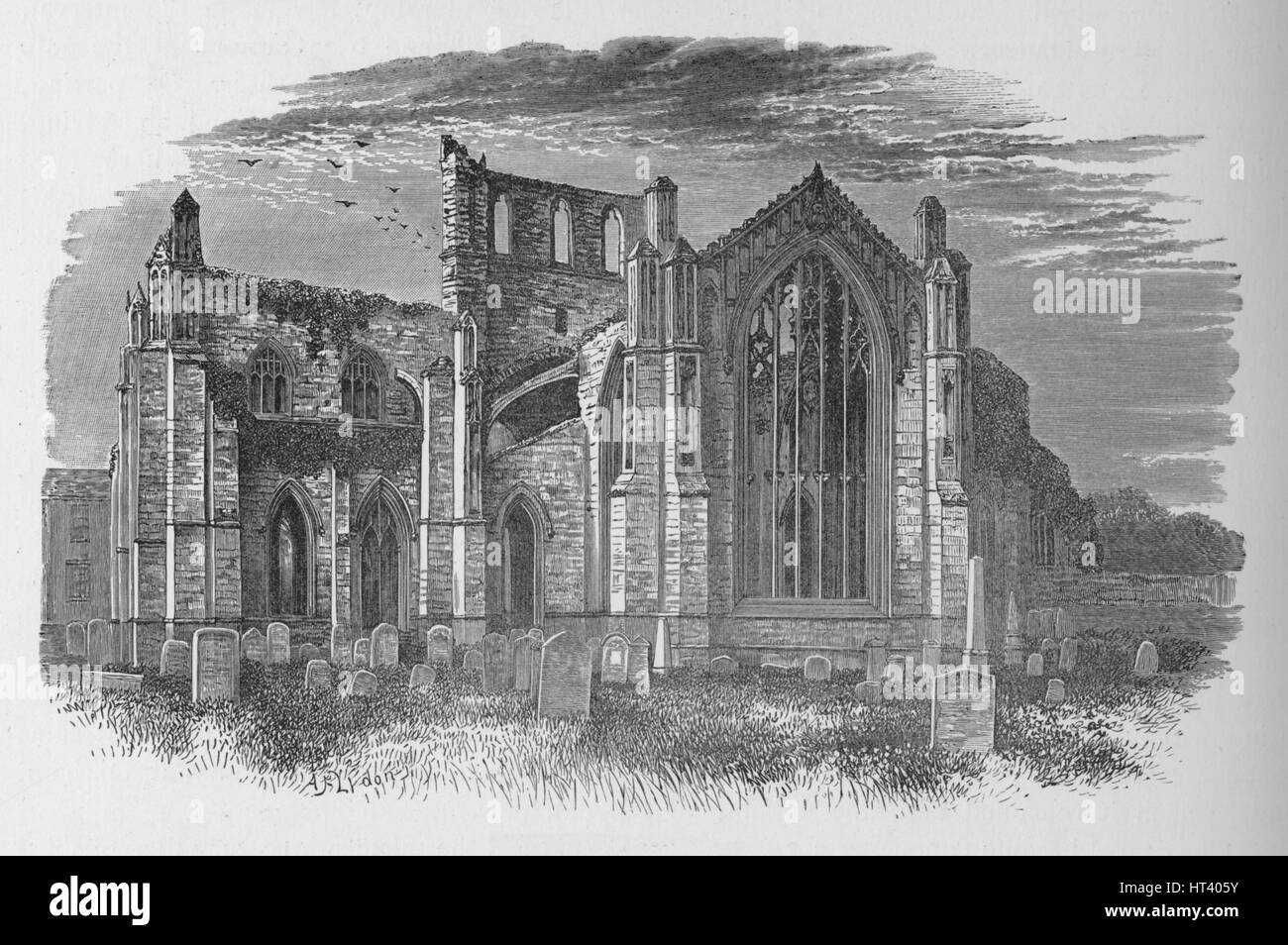 "Dall'Est', Melrose Abbey, c1880, (1897). Artista: Alexander Francesco Lydon. Foto Stock