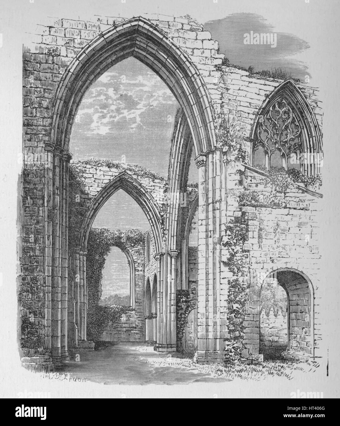 'Archi del transetto', Bolton Priory, c1880, (1897). Artista: Alexander Francesco Lydon. Foto Stock