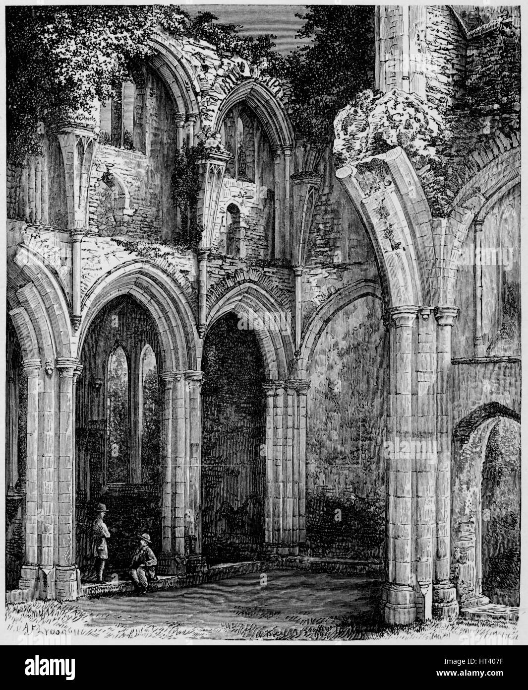 'Archi nel transetto sud', Netley Abbey, c1880, (1897). Artista: Alexander Francesco Lydon. Foto Stock