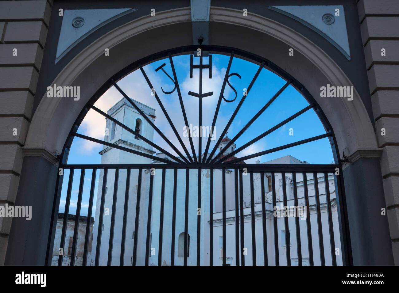 ARCHWAY CATEDRAL metropolitana Basilica de San Juan Bautista Old San Juan Portorico Foto Stock