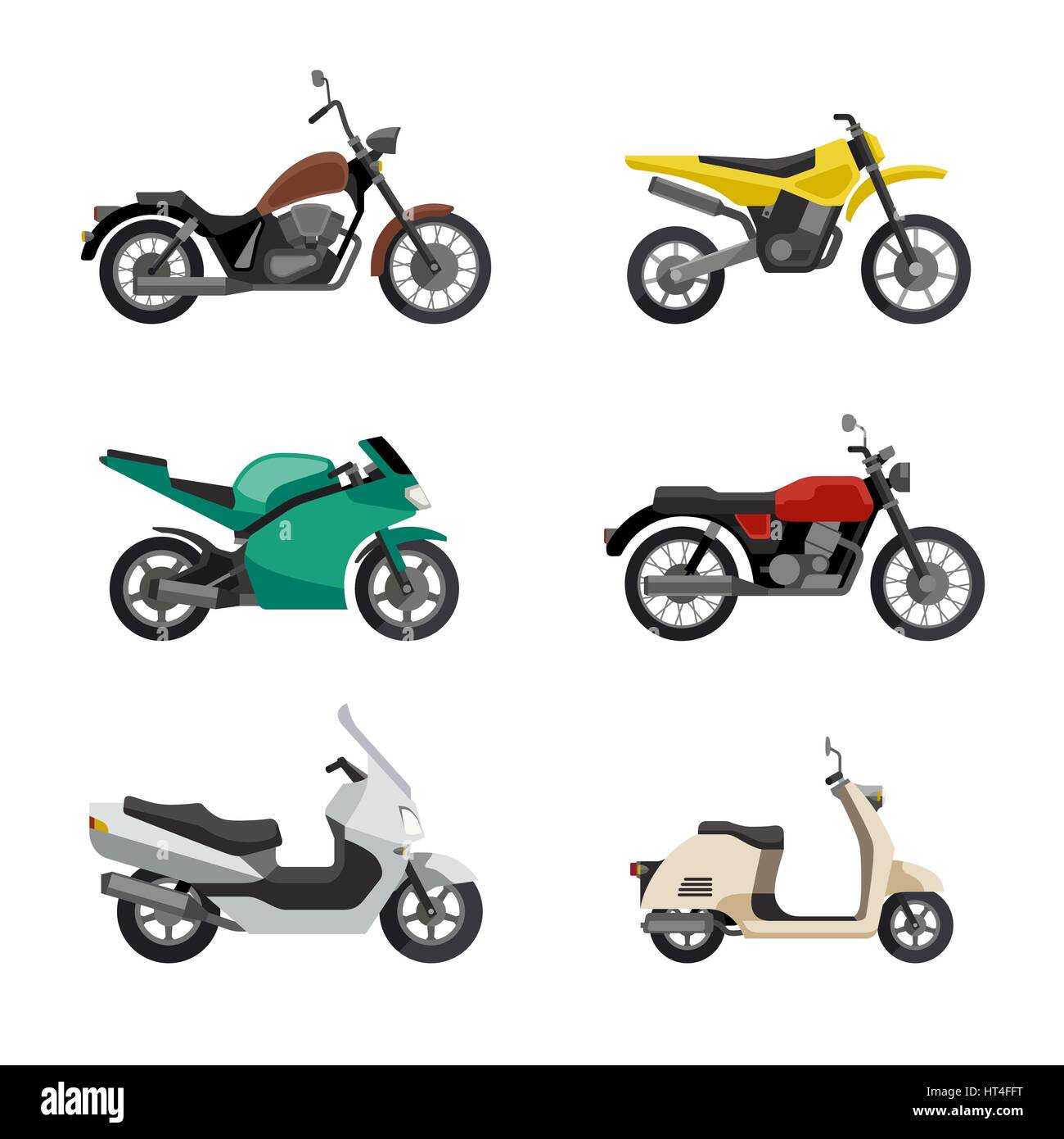 Motociclette e scooters Illustrazione Vettoriale