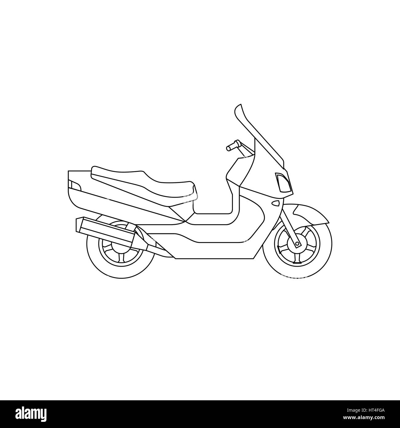 Maxi Scooter disegno della linea Illustrazione Vettoriale