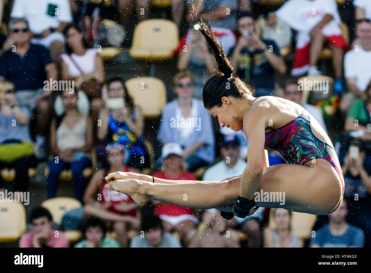 Rio de Janeiro, Brasile. 18 agosto 2016 Ingrid Oliveira (BRA) compete in donne piattaforma subacquea 10m a preliminare del 2016 Olimpiadi estive. © Foto Stock