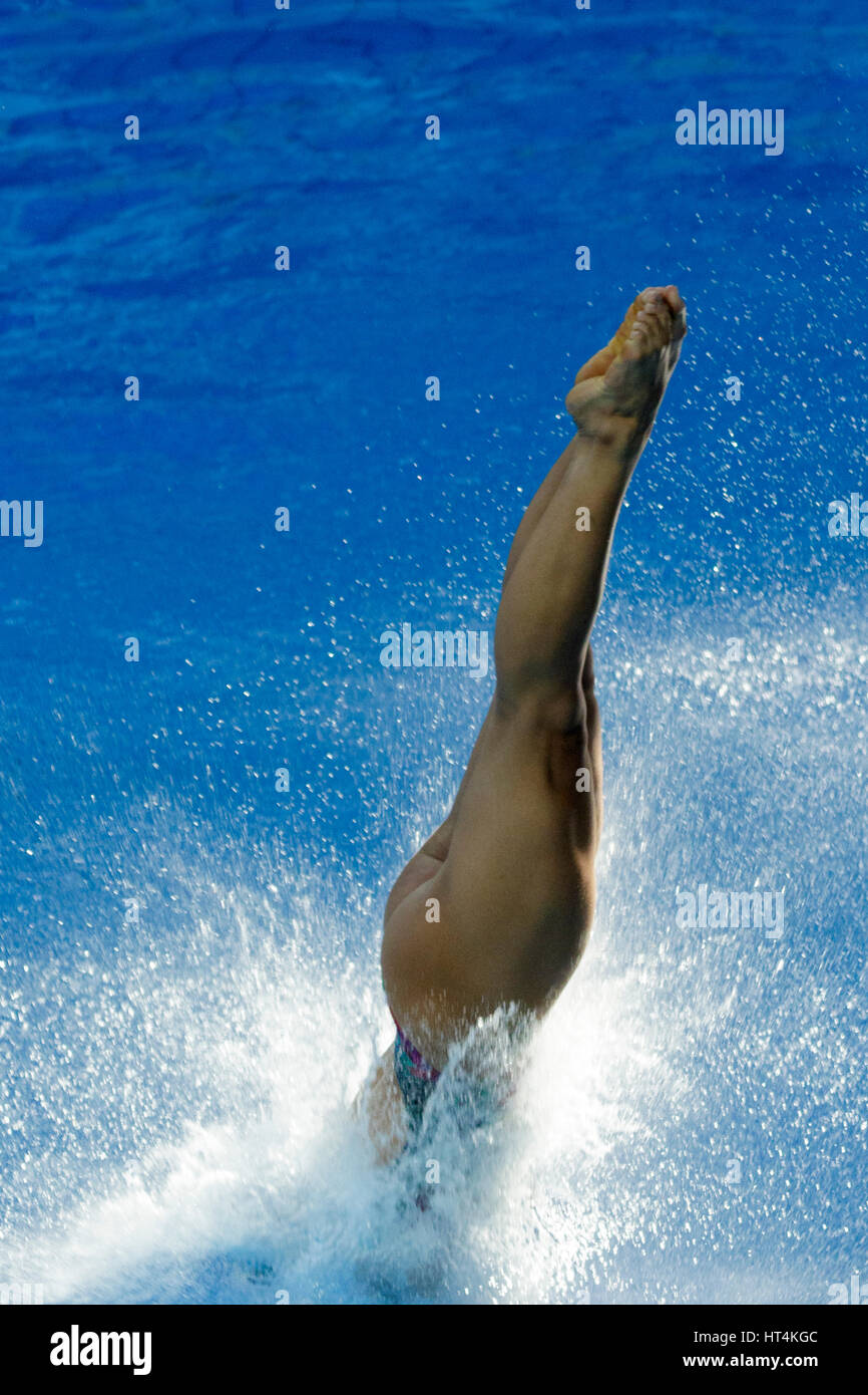 Rio de Janeiro, Brasile. 18 agosto 2016 Ingrid Oliveira (BRA) compete in donne piattaforma subacquea 10m a preliminare del 2016 Olimpiadi estive. © Foto Stock