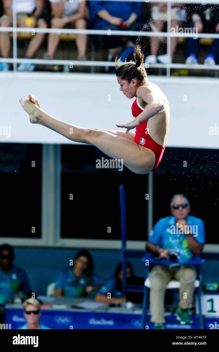 Rio de Janeiro, Brasile. 18 agosto 2016 Alejandra Orozco (MEX) compete in donne piattaforma subacquea 10m prelominary al 2016 Olimpiadi estive. Foto Stock