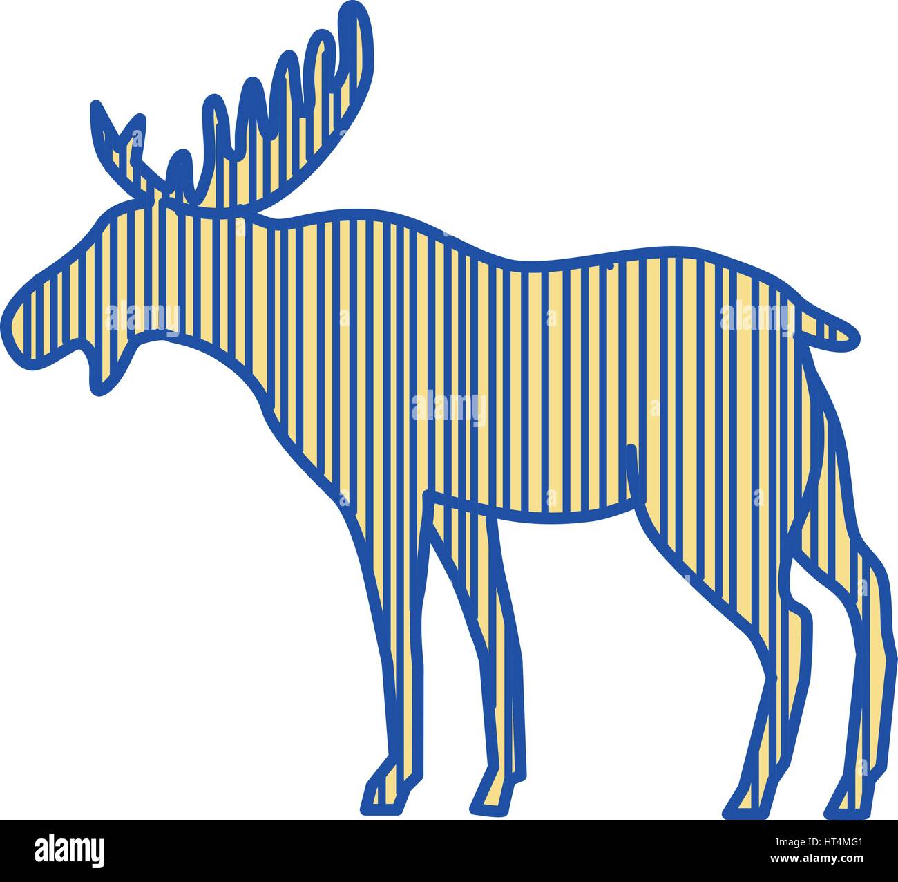 Disegno stile sketch illustrazione di un alce (Nord America) o elk (Eurasia), Alces alces, la più grande delle specie esistenti nella famiglia cervi dalla ampia Illustrazione Vettoriale