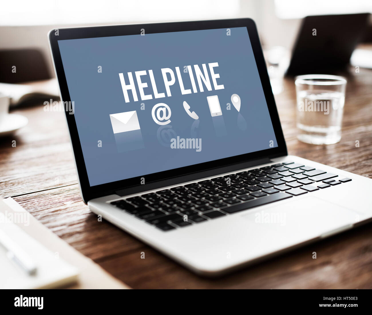 Il servizio di supporto helpdesk per informazioni sul concetto di supporto Foto Stock