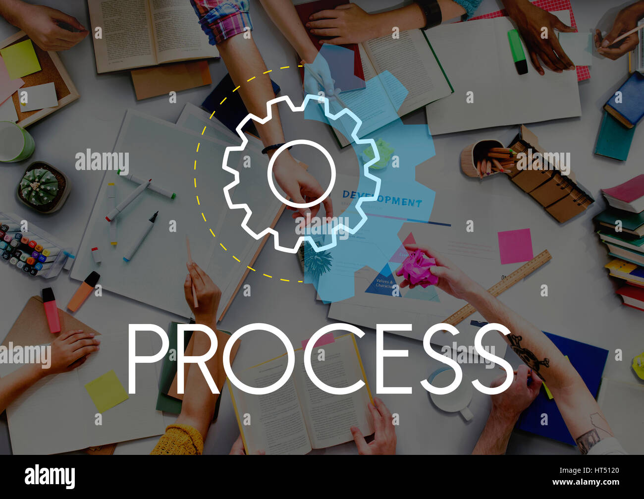 Procedimento parola Icona impostazioni concetto semplice Foto Stock