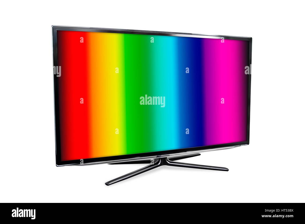 Prova TV strisce colorate isolati su sfondo bianco Foto Stock