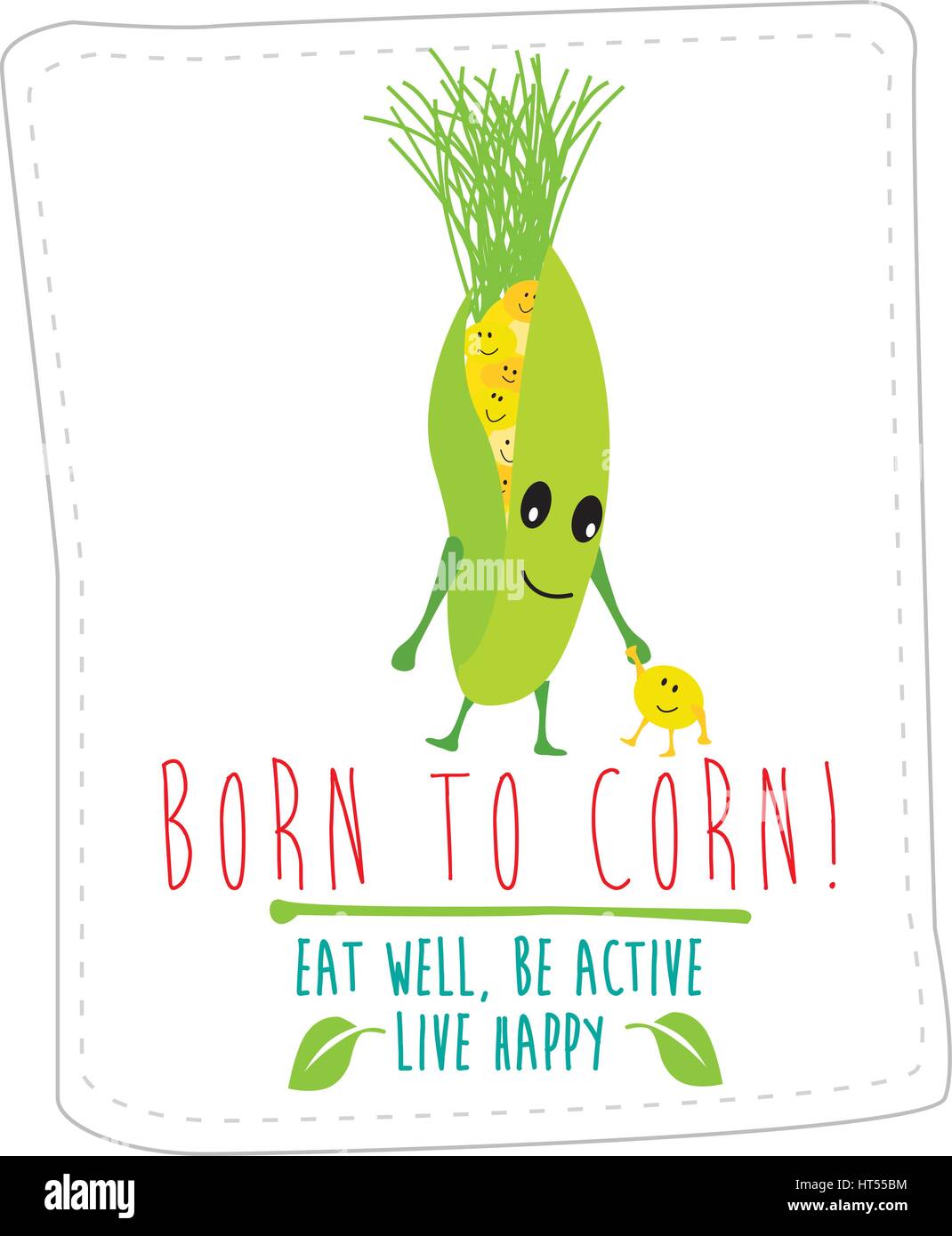 Cartoon stile moderno di frutta e verdura, carattere di parte di un set Illustrazione Vettoriale