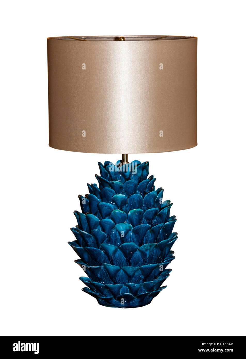 Moderna lampada da tavolo isolato su sfondo bianco. Comodino lampada di notte Foto Stock