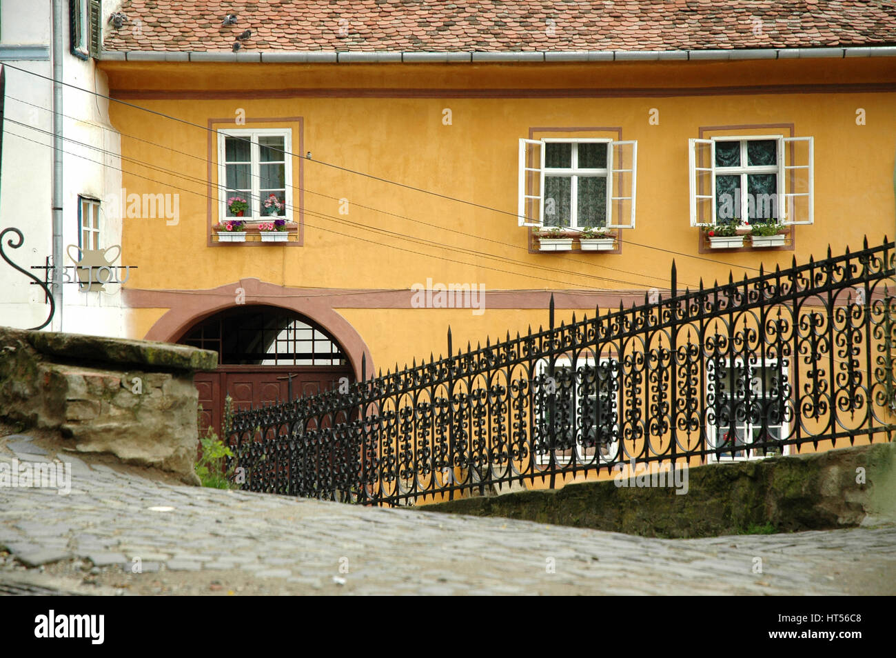 Città vecchia di Sighisoara città, Romania Foto Stock
