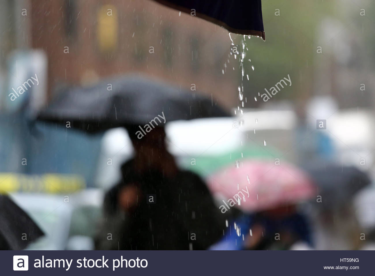 Un giorno di pioggia a Dublino, Irlanda Foto Stock
