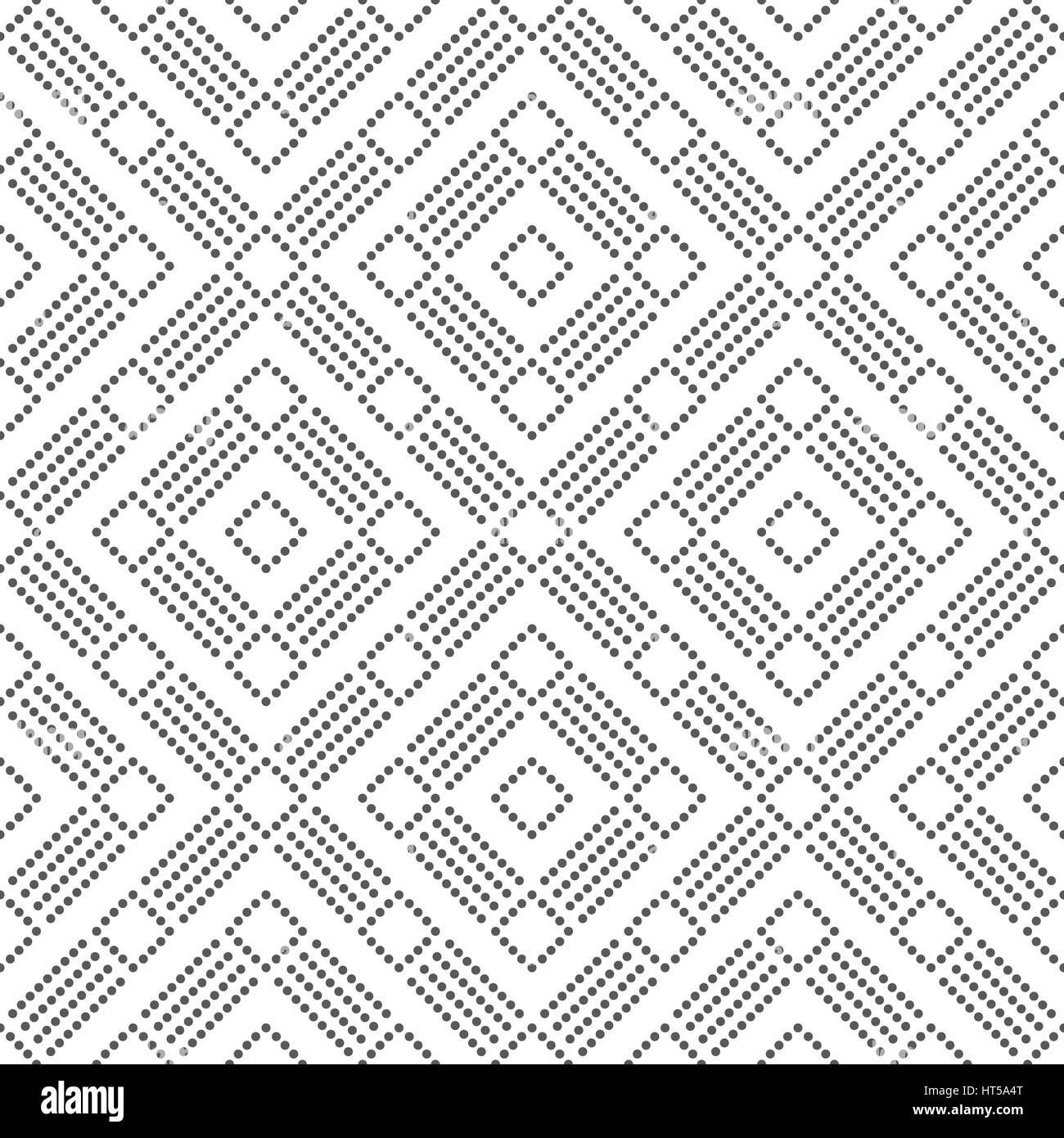 Modello senza giunture. Abstract punteggiata di sfondo a trama. Semplice ed elegante texture con regolarmente la ripetizione delle forme geometriche, punti, linee tratteggiate, rombo Illustrazione Vettoriale