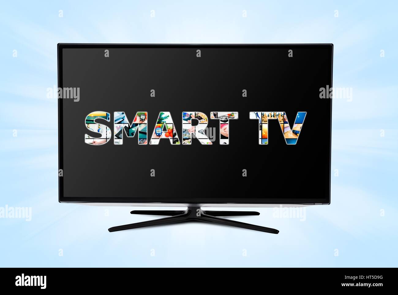 TV moderna con Smart TV parole sullo schermo Foto Stock