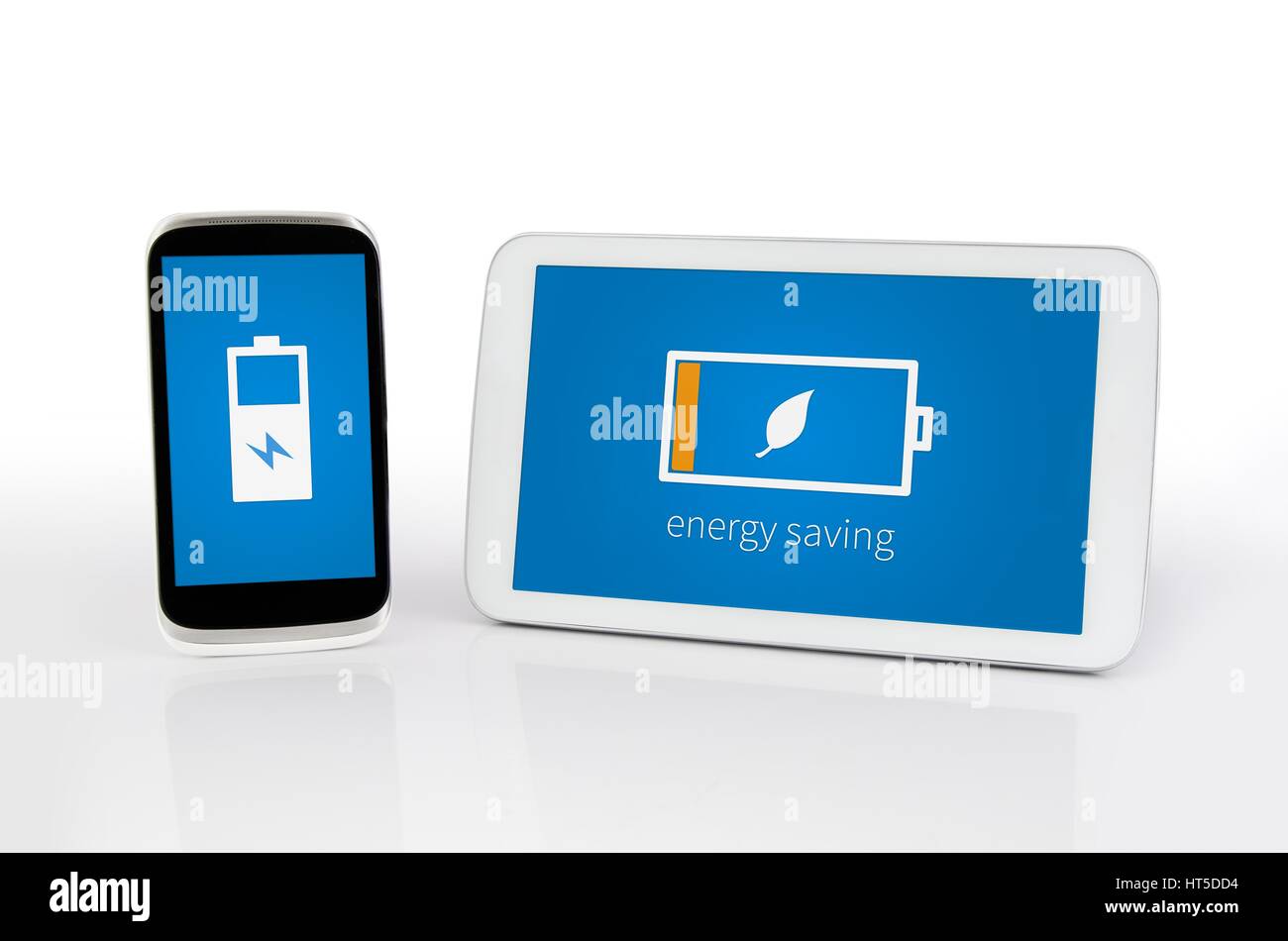 I dispositivi mobili con la modalità di risparmio energetico Foto Stock