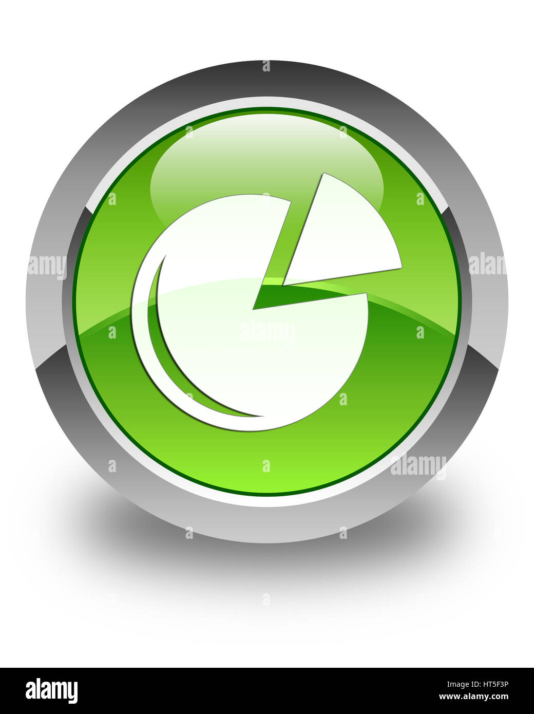 Icona grafico isolato su carta lucida verde pulsante rotondo illustrazione astratta Foto Stock