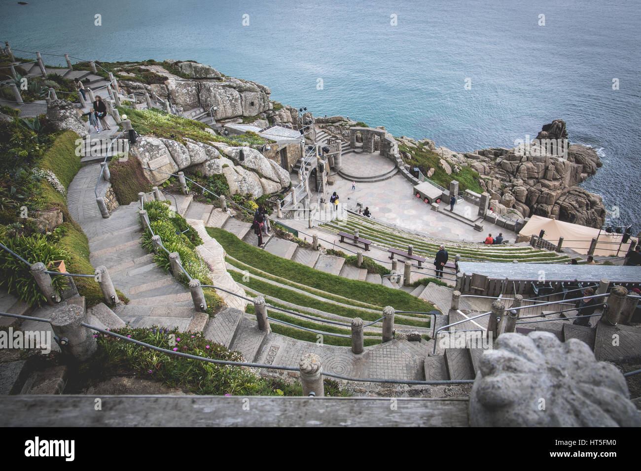 Il Minack Theatre al Porthcurno vicino a Penzance, Cornwall, Regno Unito Foto Stock
