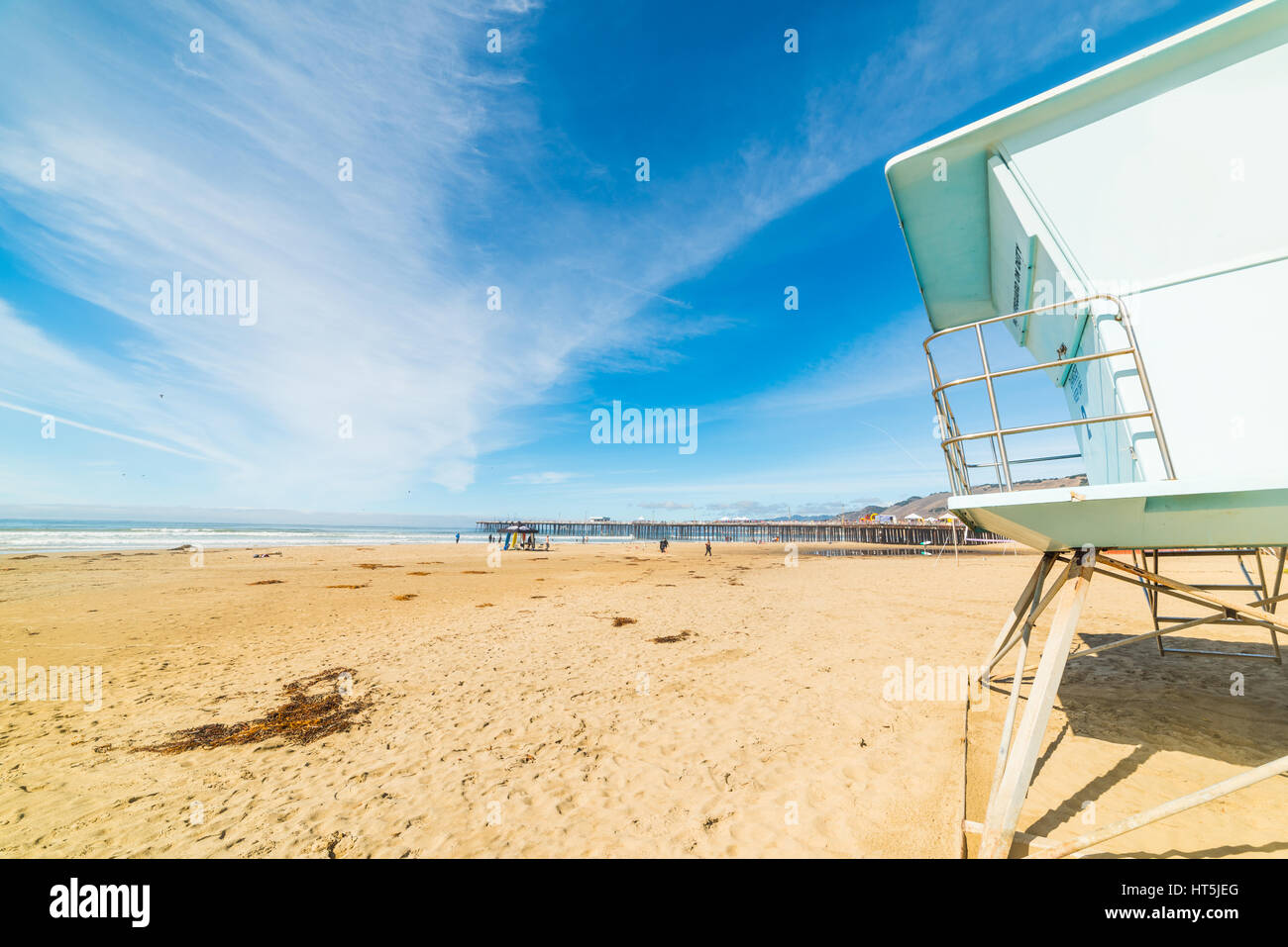 Torre bagnino in Pismo Beach, California Foto Stock