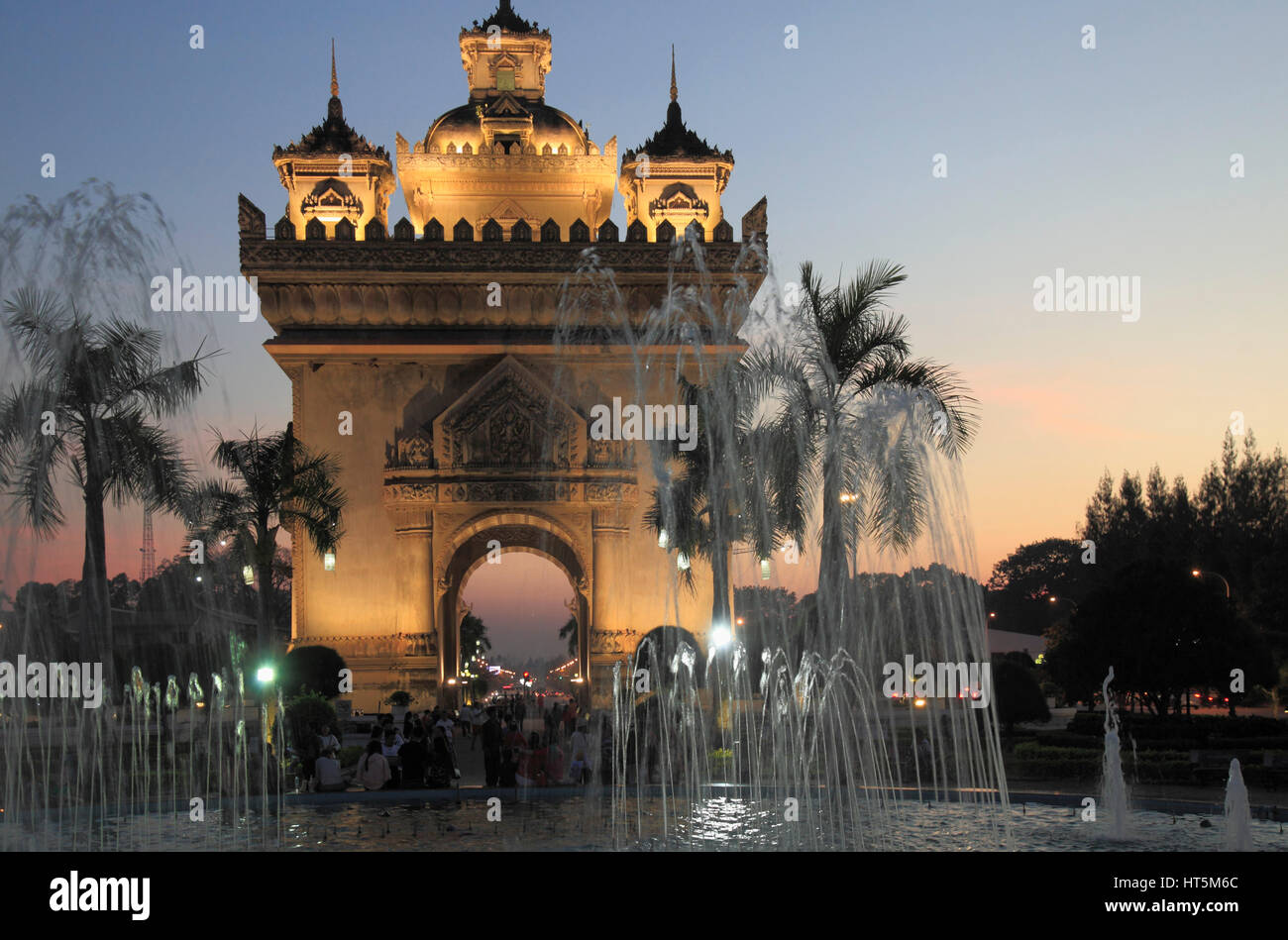 Laos, Vientiane, Patuxai monumento, Foto Stock
