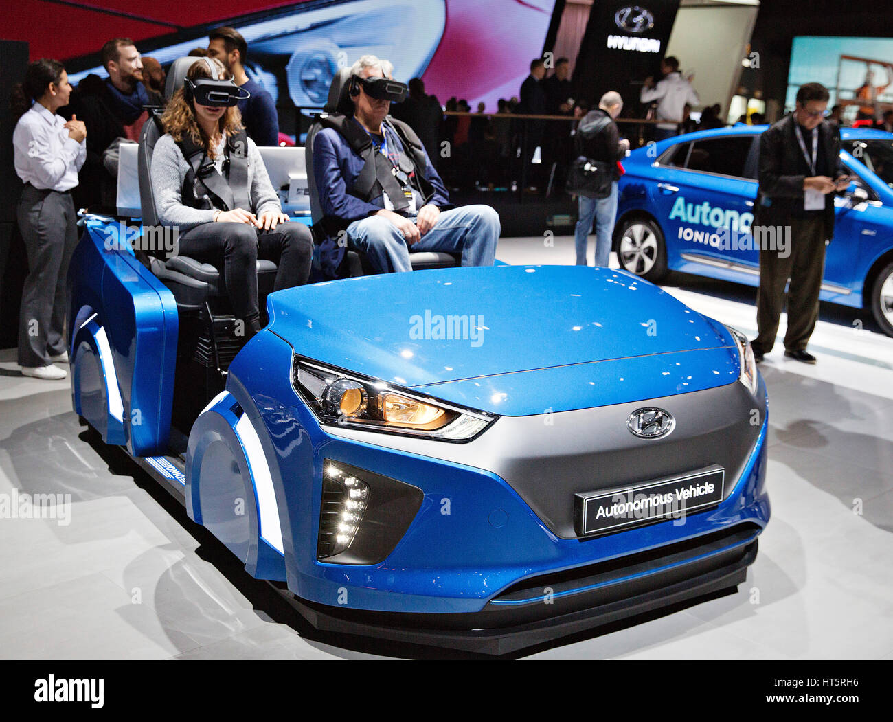 La Hyundai di realtà virtuale, guida autonoma Foto Stock