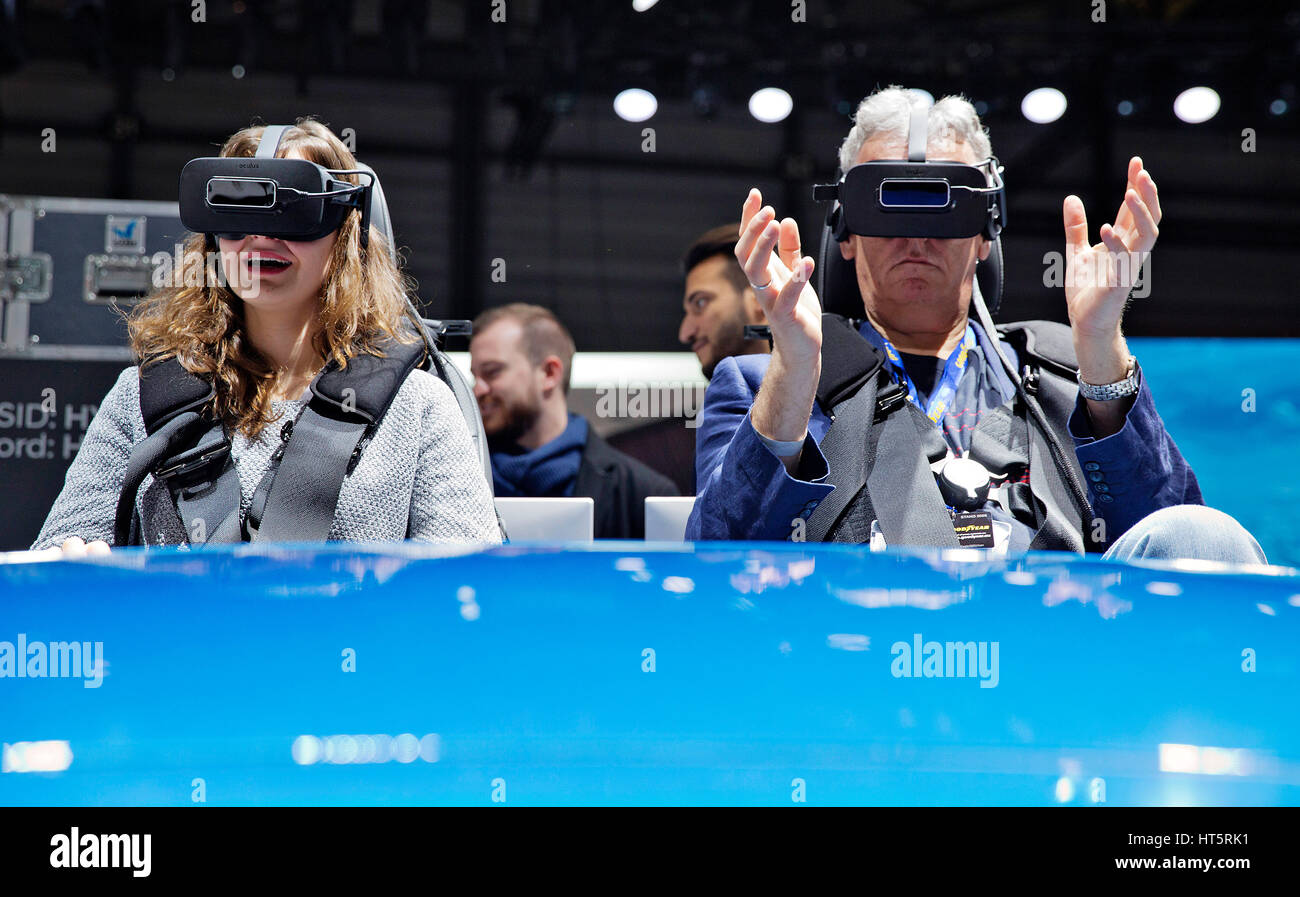 La Hyundai di realtà virtuale, guida autonoma Foto Stock