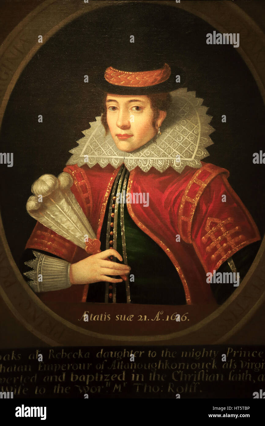 Ritratto di Pocahontas.Smithsonian National Portrait Gallery.Washington.D.C.USA Foto Stock