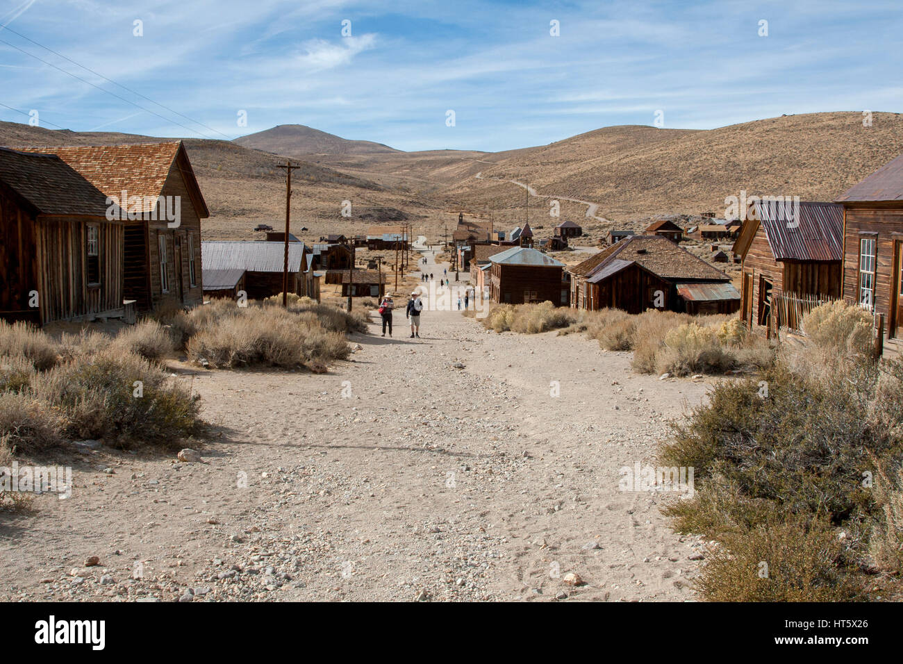 Il Bodie State Park è resti di Bodie, una città mineraria di argento e rame nella parte orientale di deserto della California. Foto Stock