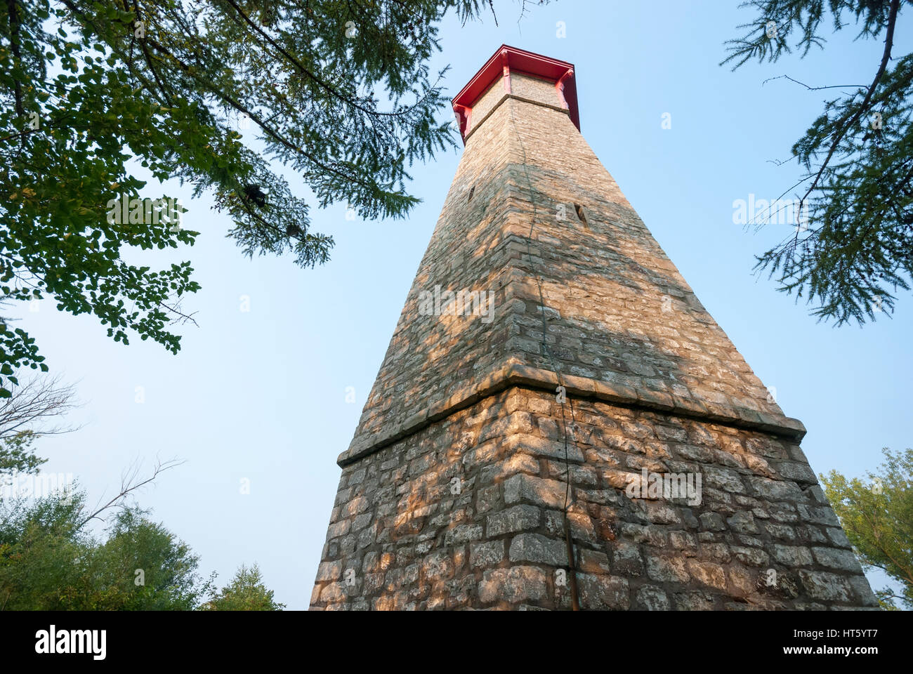 Toronto Ontario Canada - lo storico Gibralter point lighthouse costruita sulle isole di Toronto nel 1808 è uno dei primi sui Grandi Laghi. Foto Stock