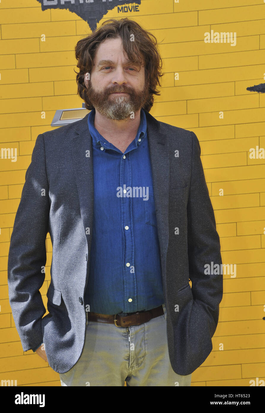Premiere di 'La Lego Batman Film" - Arrivi con: Zach Galifianakis dove: Los Angeles, California, Stati Uniti quando: 04 Feb 2017 Foto Stock