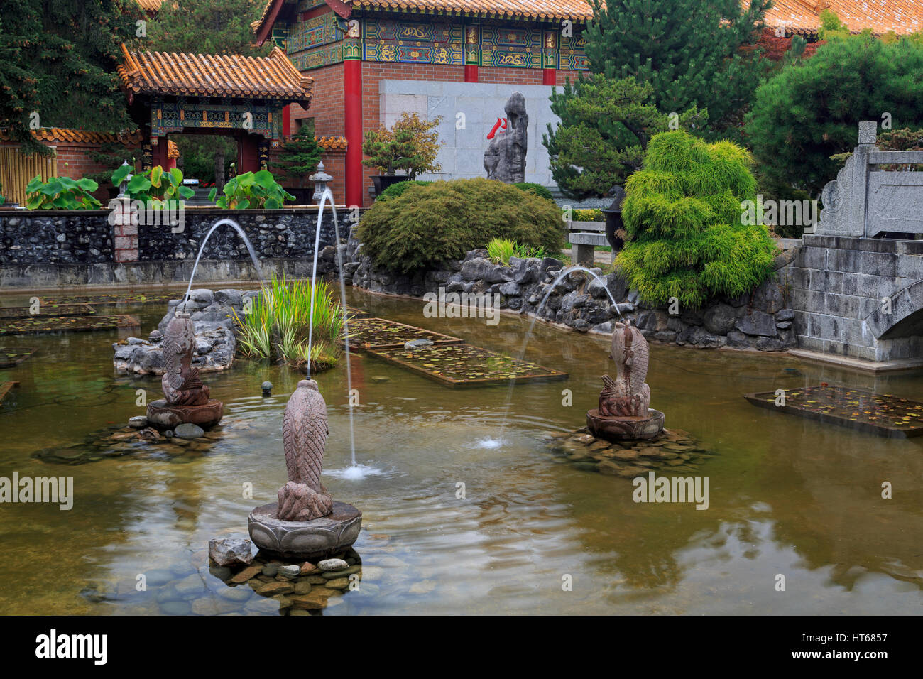 International tempio buddista, Richmond, Vancouver, British Columbia, Canada, America del Nord Foto Stock