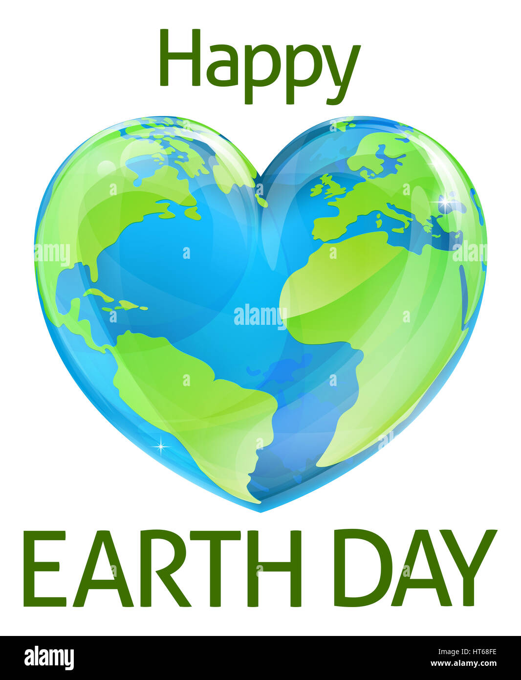 Una felice giornata della terra design con un cuore a forma di globo mondo design Foto Stock Una felice giornata della terra design con un cuore a forma di globo mondo design Foto Stock