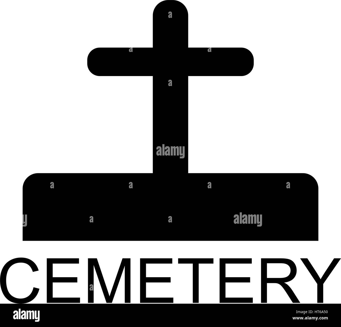 Icona cimitero illustrato su sfondo bianco in vettore Illustrazione Vettoriale