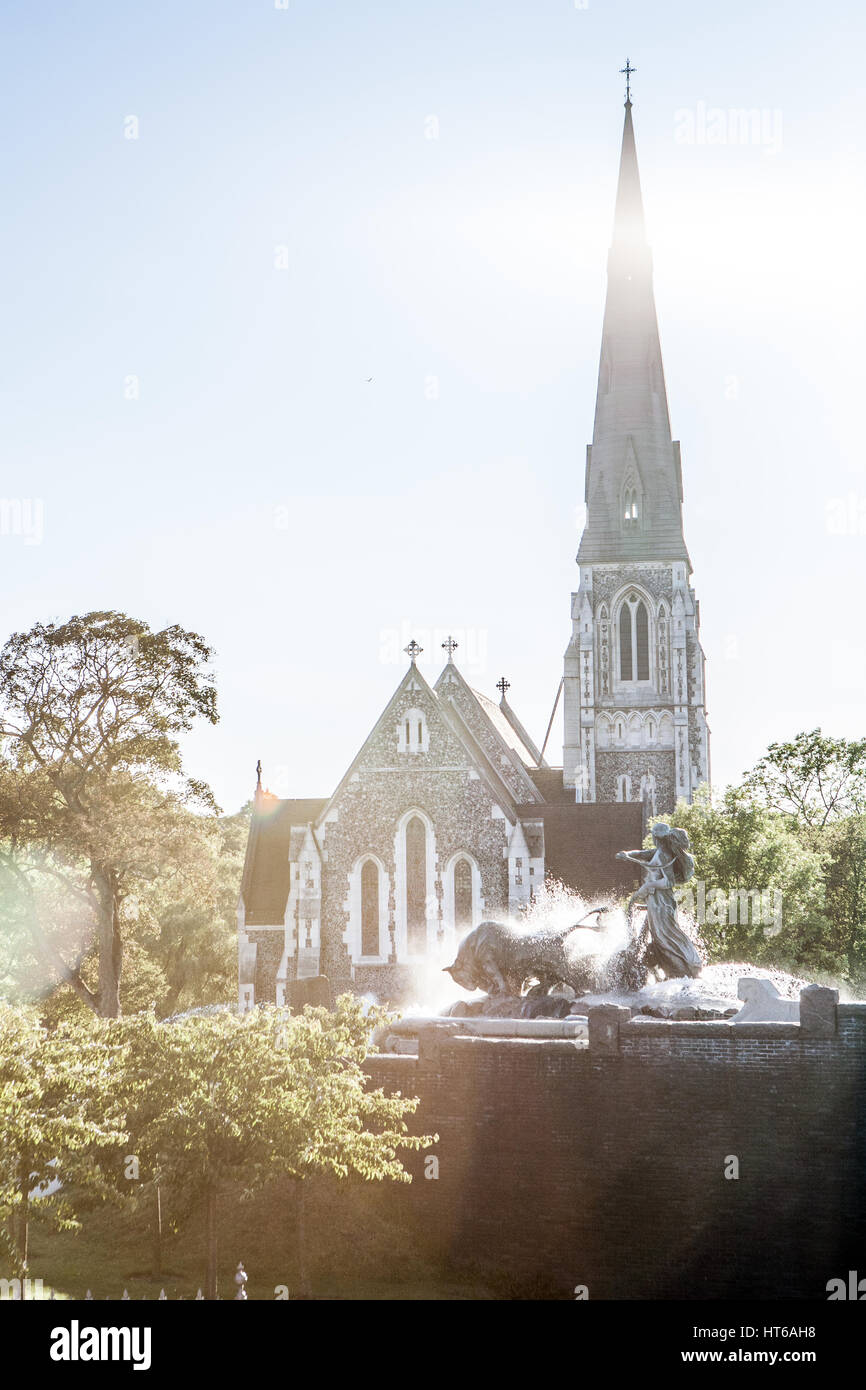 San Alban la chiesa è meglio conosciuto come "la Chiesa inglese" e si trova a Kastellet nel centro di Copenhagen. Si tratta di una chiesa anglicana che fu costruito f Foto Stock